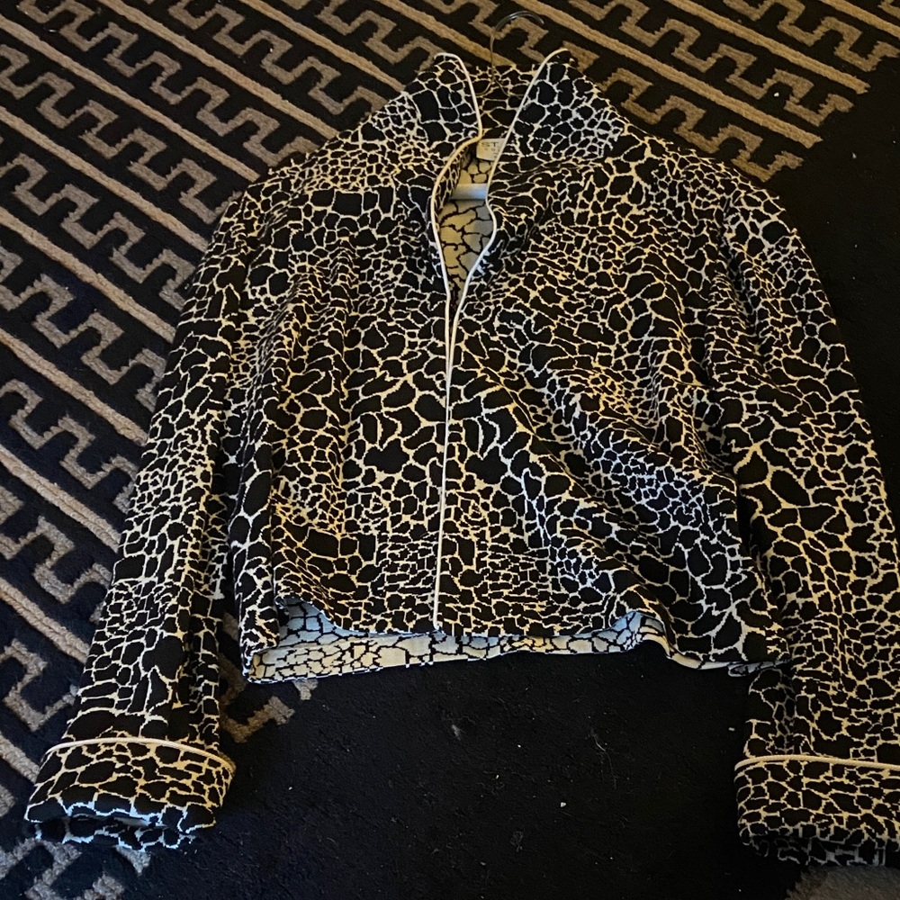 St. John Black and White Patterned Blazer